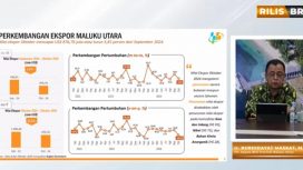 Tangkapan layar rilis BPS Malut perkembangan ekspor